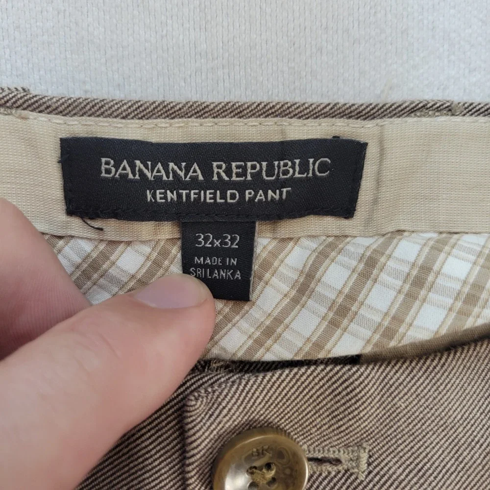 Banana Republic Kentfield Pant Mens 32x32 Tan Khaki Cotton Twill Chino Straight